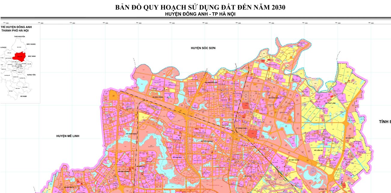 Bản đồ quy hoạch tổng thể và các điểm nóng thị trường bds Đông Anh 2026